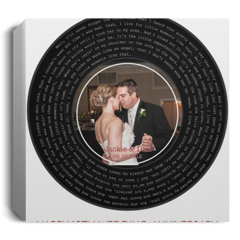 Song Record Canvas 16x16 -- Jackie & Dan