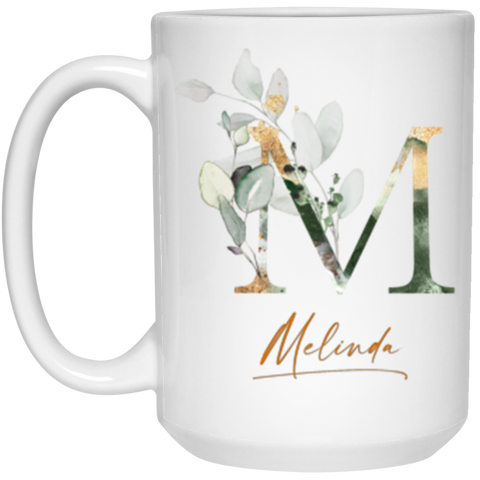Name mug -- Melinda (Botanica and Gold Herbs) -- 15oz -- CC