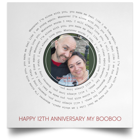 Song Record -- Poster 16''x16'' -- Rachel & Jeremy