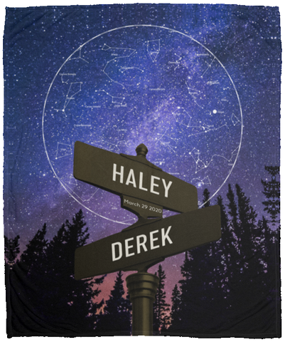 Street Sign -- Cozy Plush Fleece Blanket 50x60 -- HALEY & Derek