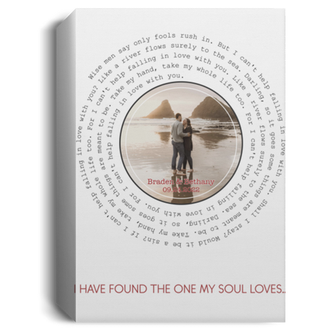 Song Record -- Canvas  12"X18" -- Braden & Bethany  09.24.2022