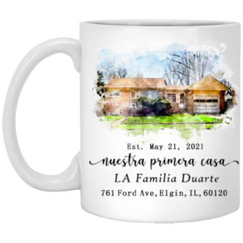 New Home -- 11 oz. White -- Nuestra primera casa