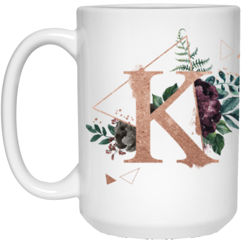 Name Mug(Initials Wild Nature - B) --  15oz White --KIMBERLY
