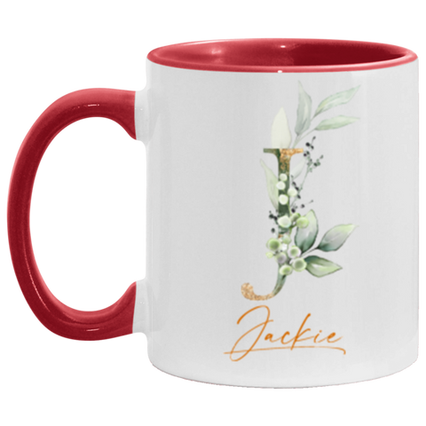 Name Mug -- Jackie -- Red accent -- CC