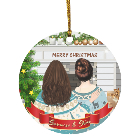 Personalized Christmas Ornaments(Best Friend Christmas) -- Circle -- Summer & Staci -- customcat