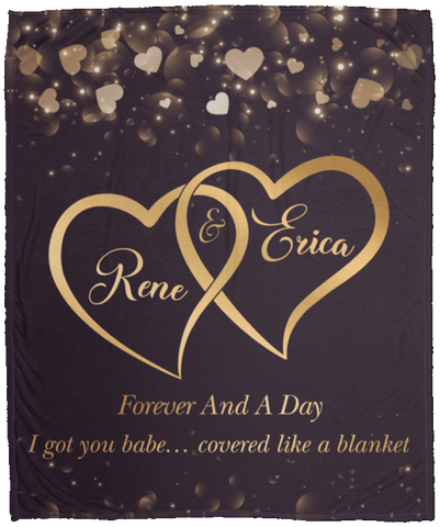 Two Hearts -- Cozy Plush Fleece Blanket 50x60 -- Rene & Erica