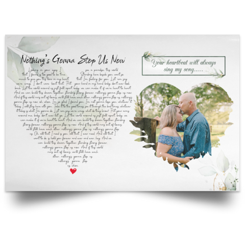 CC Satin 18x12 Poster - Your heartbeat will always sing my song….. - Beautiful Couple In Love