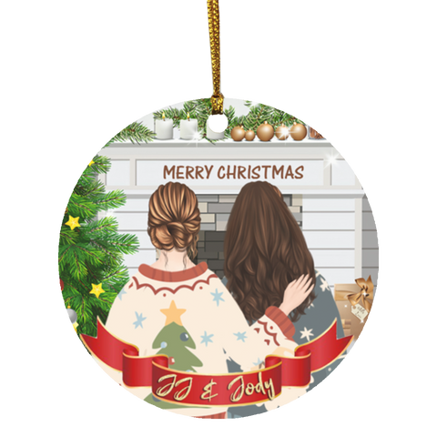 Christmas Ornaments(Best Friend Christmas) --Circle -- JJ & Jody -- customcat