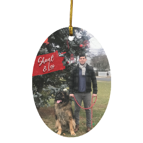 Christmas Ornaments(Custom Your Image) -- Oval --Shant & Leo -- customcat