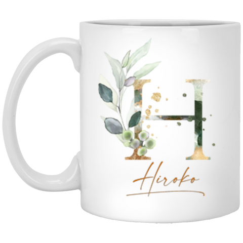 Name Mug -- Hiroko -- Botanica and Gold Herbs -- 11oz -- CC
