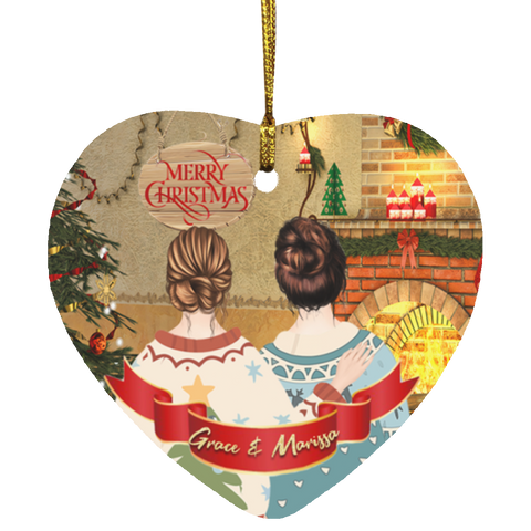 Christmas Ornaments(Best Friend Christmas) --Heart --Grace & Marissa
