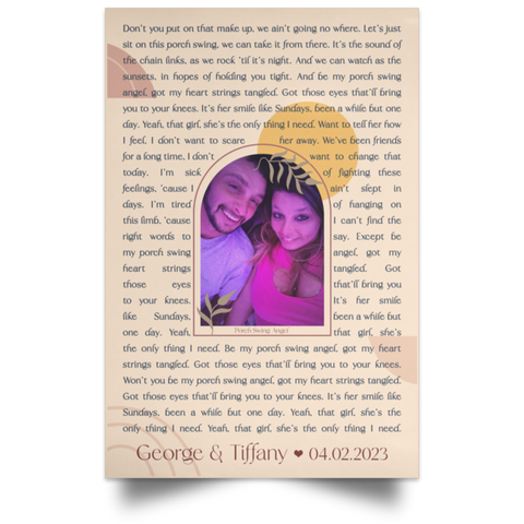 CC Satin 32x48 Poster - Porch Swing Angel - George & Tiffany - 04-02-2023