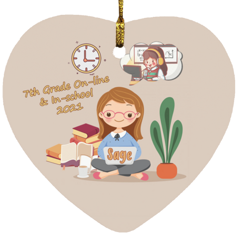 Online Ornament -- Sage (design 2) -- Heart -- CC