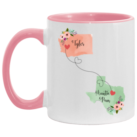 Distance Mug -- Tyler Auntie Pam -- 11oz Pink accent -- CC