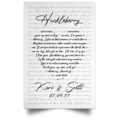 CC 12x18 Poster - Kori & Scott - Huckleberry
