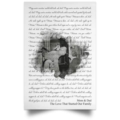 CC Portrait Poster 12x18 - Froggy Went A-Courtin - The Love That Started Our Family