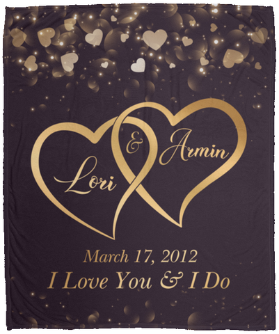 Two Hearts Couples -- Cozy Plush Fleece Blanket 50x60 -- Lori & Armin