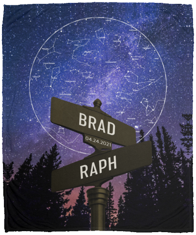 Street Sign -- Cozy Plush Fleece Blanket 50x60 -- Brad &  Raph