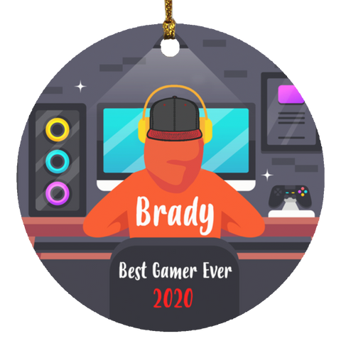 Christmas Ornaments(Boy Gamers) -- Circle -- 1- Brady