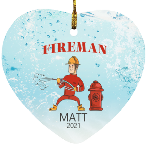 Firemen Ornament -- Matt 2021 -- Heart -- CC
