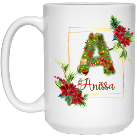 Name Mug(X-mas) -- 15oz -- Anissa -- custom cat