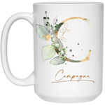 Botanica and Gold Herbs -- 15 oz. White Mug -- Campagna