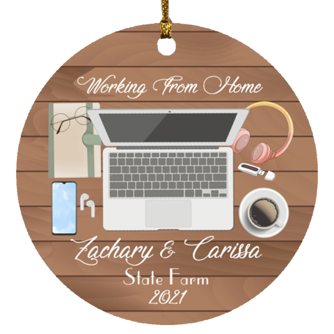 Home working Ornament -- Zachary & Carissa  -- CC