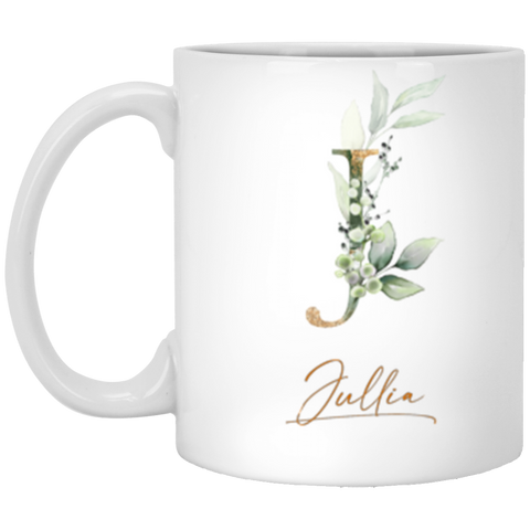 Botanica and Gold Herbs -- 11 oz. White Mug -- Jullia