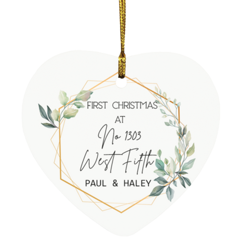 Christmas Ornaments(First Home) -- Heart --Paul and Haley -- customcat