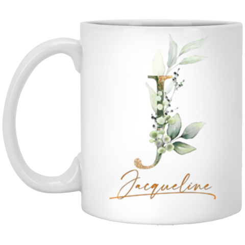 Name Mug(Botanica and Gold Herbs) -- 11oz --Jacqueline