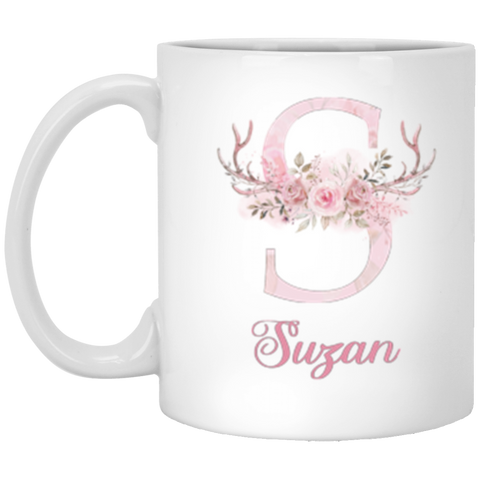 Flower Animal Lover -- 11 oz. White -- Suzan