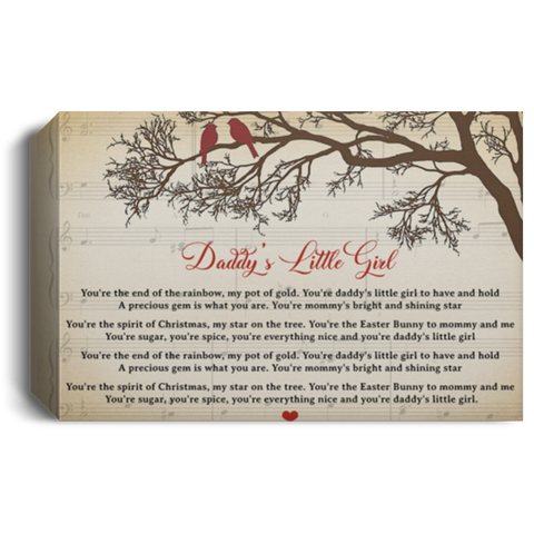 Daddy’s little girl lyrics -- Canvas 12x18 -- CC