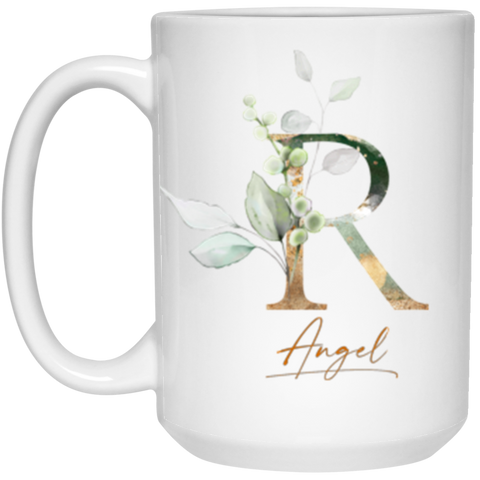 Name Mug -- R Angel -- Botanica and Gold Herbs -- 15oz -- CC
