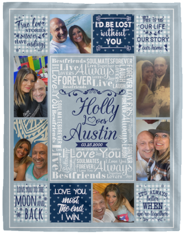Husband from Wife -- Fleece Blanket 60x80 -- Austin & Holly