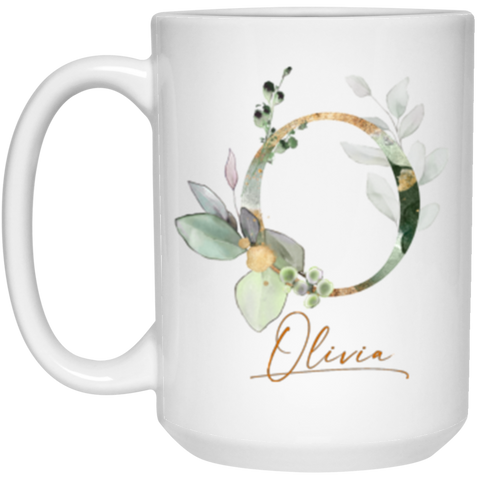 Flower Animal Lover 15 oz. White Mug --  Olivia