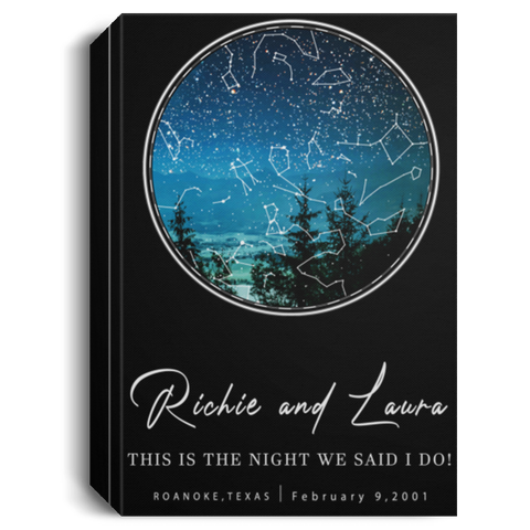 Star Map -- Richie and Laura February 9, 2001 -- Canvas 12x18 -- CC