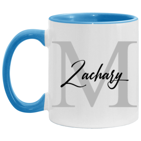 Name mug -- M Zachary -- 11oz Blue accent -- CC