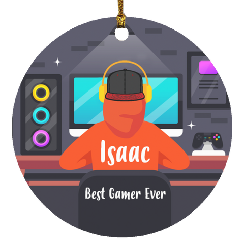 Gamer Ornament -- Isaac -- 1 -- Circle -- CC