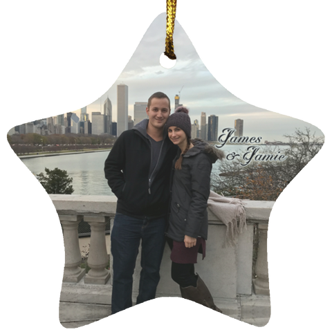 Ornament -- James & Jamie 2 -- star -- CC