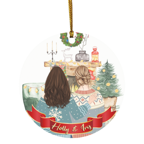 Christmas Ornaments(Best Friend Christmas) --Circle--Holly and Iris -- customcat