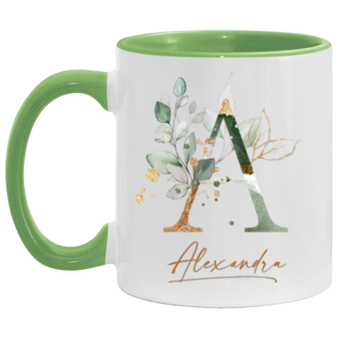CC 11oz. Accent Mug Green - Alexandra A Botanica