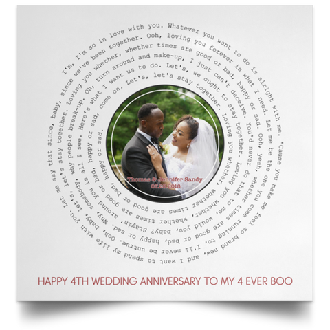 Song Record -- Poster 16''x16'' -- Thomas & Jennifer Sandy