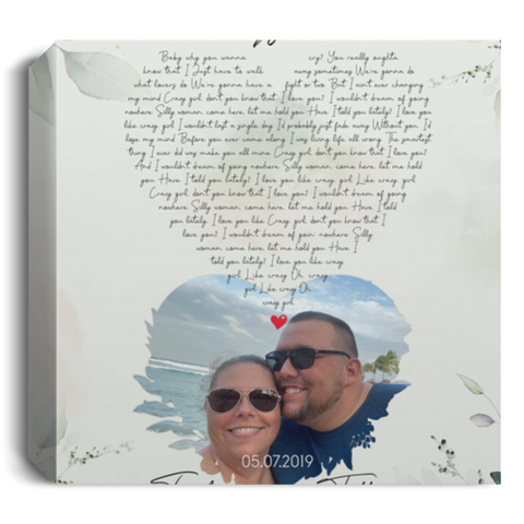 Personalized Music Song Lyrics -- Square Canvas 1.5in 24"X24" --Josh & Tiffany
