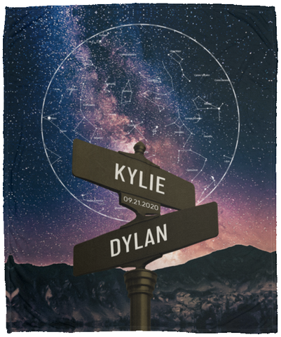 Street Sign Stars -- Fleece Blanket 50x60 -- Kylie & Dylan