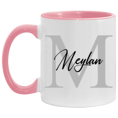 Name mug -- Pink accent -- MEYLAN -- CC