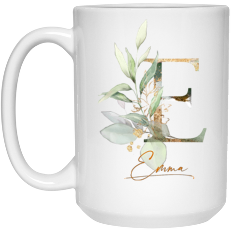 Botanica and Gold Herbs -- 15 oz. White Mug -- Emma