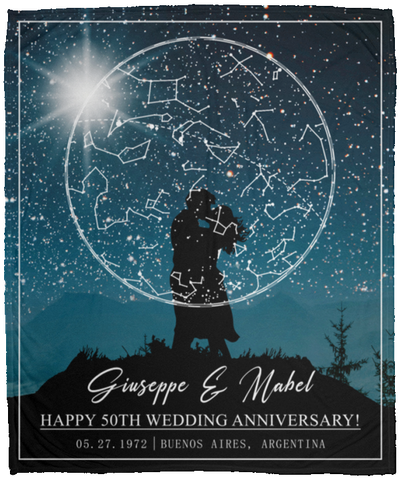 Stars Map -- Cozy Plush Fleece Blanket - 50x60 -- Giuseppe & Mabel