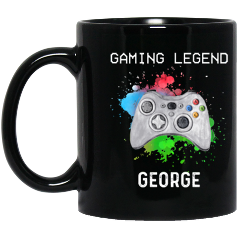 Gamer Mug -- George -- 11oz Black Mug -- CC