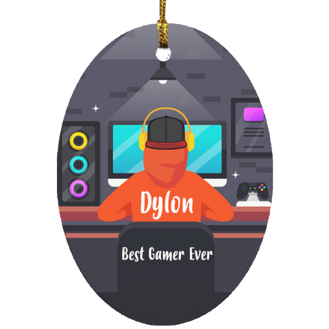Gamer Ornament -- Dylon -- 1 -- Oval -- CC