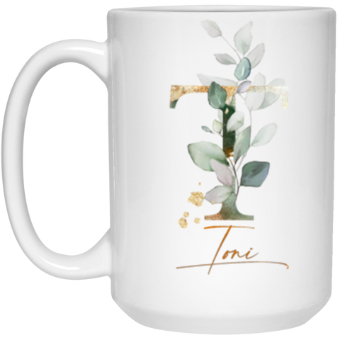 Botanica and Gold Herbs 15 oz. White Mug -- Toni